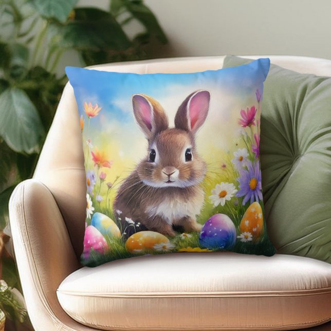 Cute Brown Easter Baby Bunny Cushion (Creator Uploaded)