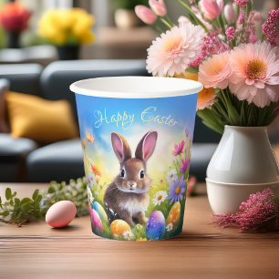 Cute Brown Easter Baby Bunny Paper Cups