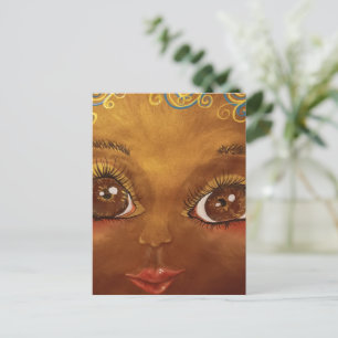 cute brown girl postcard