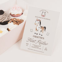 Cute Brown Horse First Rodeo 1st Birthday