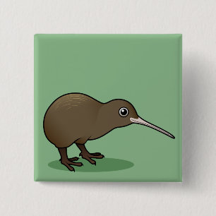 Cute Brown Kiwi from New Zealand 15 Cm Square Badge