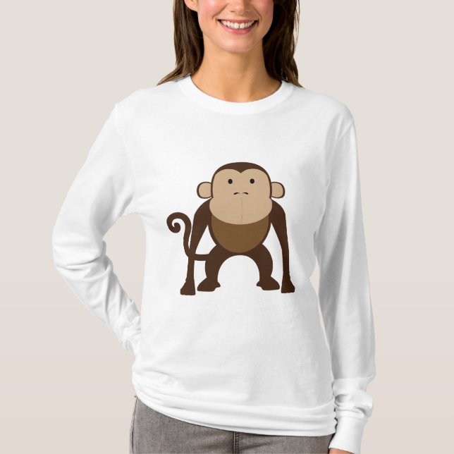Cute Brown Monkey T-Shirt (Front)