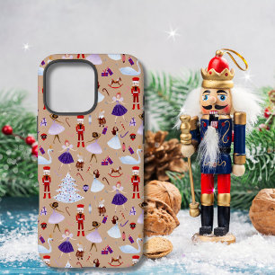 Cute Brown Nutcracker Christmas Pattern iPhone 16 Pro Max Case