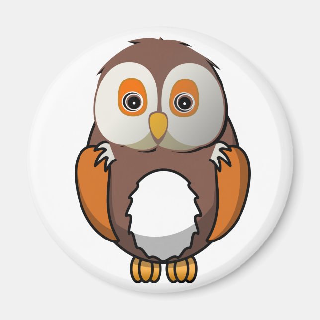 Cute Brown Owl Magnet (Front)