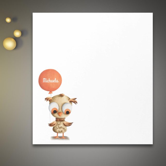 Cute Brown Owl Personalised Notepad (Creator Uploaded)