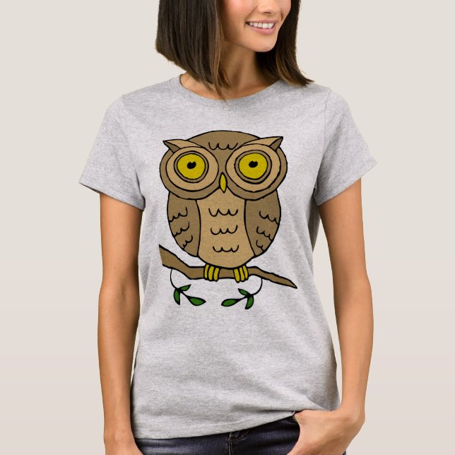 Cute Brown Owl T-Shirt (Front)
