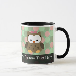 Cute Brown Owl w/Pink Bow Mug