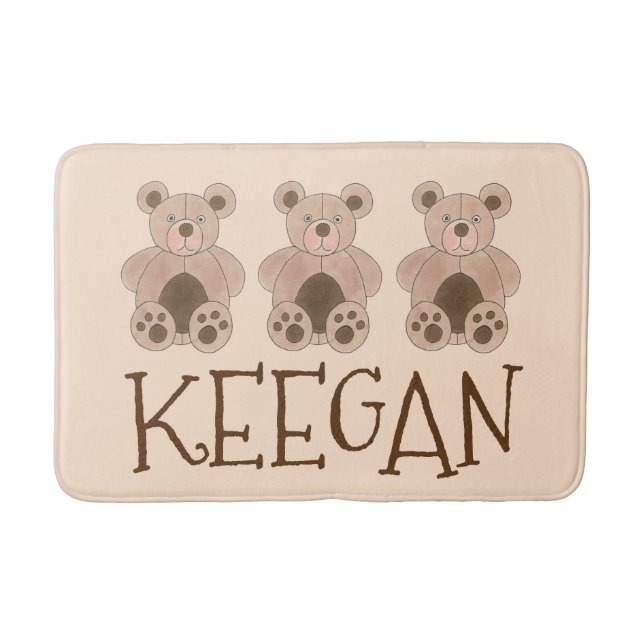 Cute Brown Plush Toy Teddy Bear Stuffed Animal Bath Mat (Front)