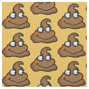 cute brown poop cartoon pattern fabric