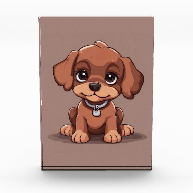 Cute brown puppy photo block (Front)