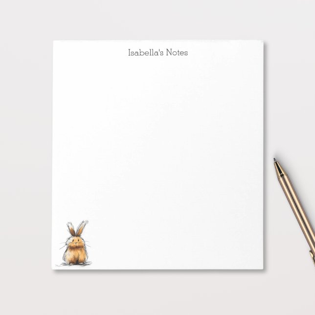 Cute Brown Rabbit Bunny Sketch Illustration Notepad (Creator Uploaded)