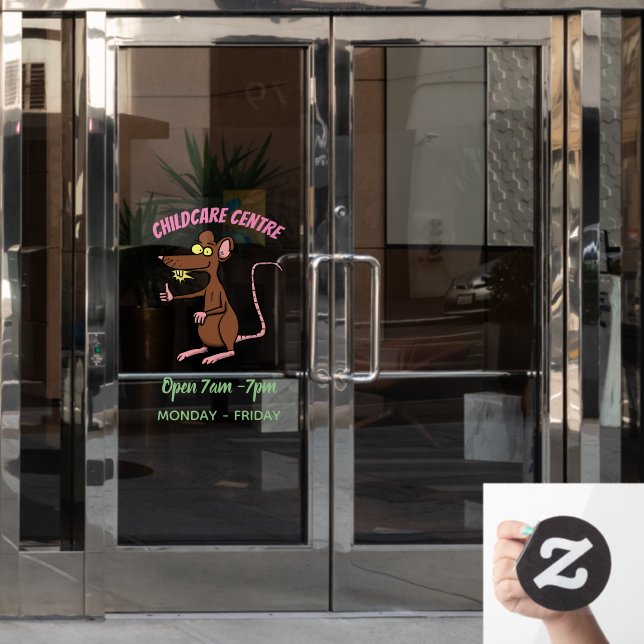 Cute brown rat thumbs up cartoon (Office Door)