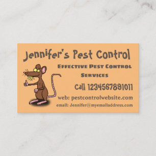 Cute brown rat thumbs up cartoon business card
