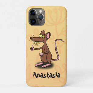 Cute brown rat thumbs up cartoon Case-Mate iPhone case