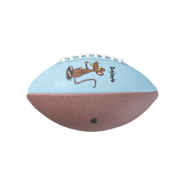 Cute brown rat thumbs up cartoon football (Rotated 270)