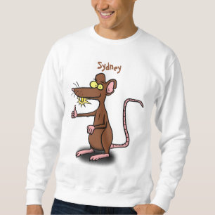 Cute brown rat thumbs up cartoon  sweatshirt