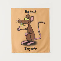 Cute brown rat thumbs up cartoon 