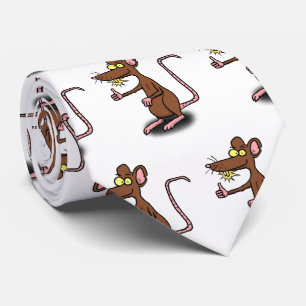 Cute brown rat thumbs up cartoon tie