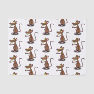 Cute brown rat thumbs up cartoon tissue paper