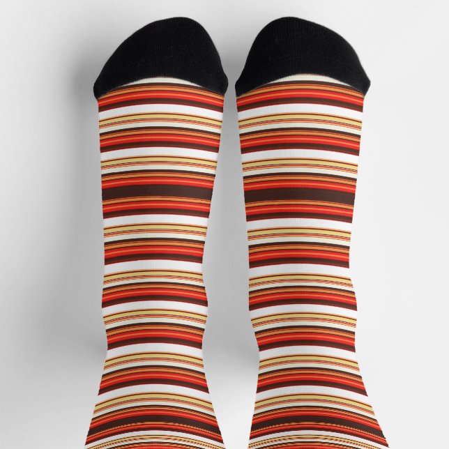 Cute brown red stripes socks (Top)
