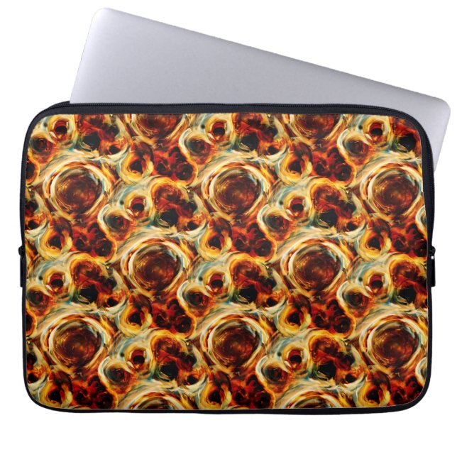 Cute brown seamless smudge pattern laptop sleeve (Front)
