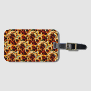 Cute brown seamless smudge pattern luggage tag