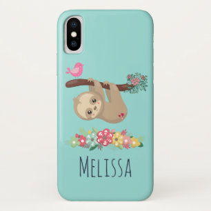 Cute Brown Sloth Hanging Upside down Case-Mate iPhone Case