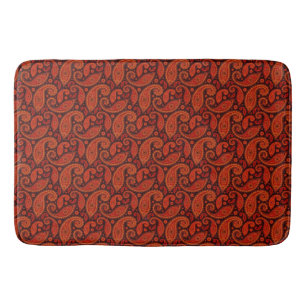 Cute brown swirl paisley patterns bath mat