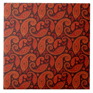 Cute brown swirl paisley patterns tile
