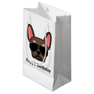 Cute Brown Tan French Bulldog Face Small Gift Bag
