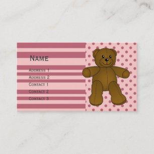 Cute brown teddy bear business card