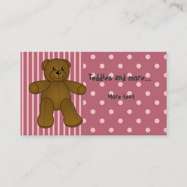 Cute brown teddy bear business card (Front)