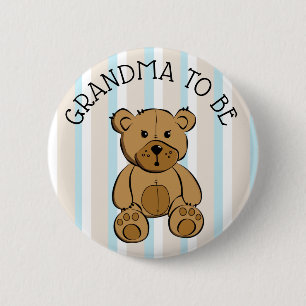 Cute Brown Teddy Bear GRANDMA  to be Button
