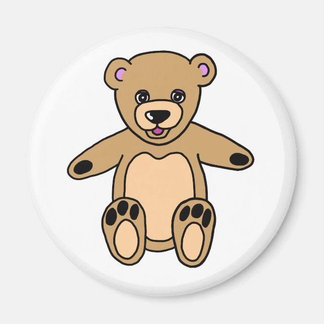 Cute Brown Teddy Bear Magnet (Front)