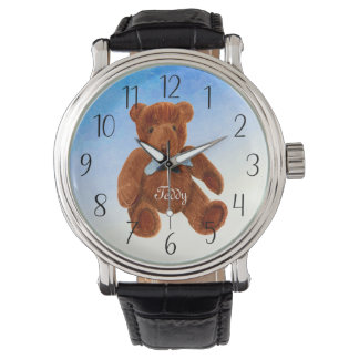 Cute Brown Teddy Bear Watercolor Artwork Watch
