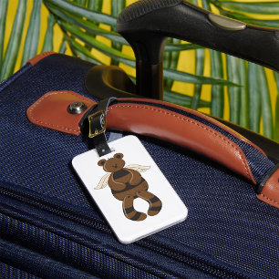 Cute Brown Teddy Bear with Angel Wings  Luggage Tag