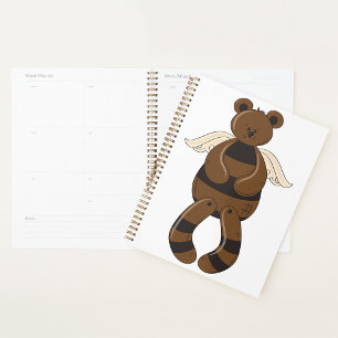 Cute Brown Teddy Bear with Angel Wings Planner