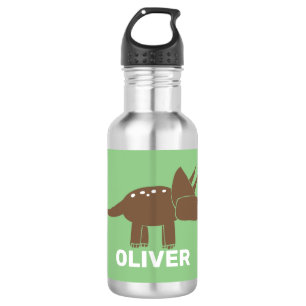 Cute Brown Triceratops Dinosaur For Kids 532 Ml Water Bottle