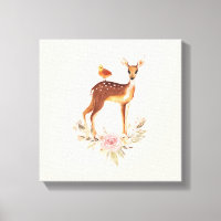 Cute Brown Watercolor Deer Rustic