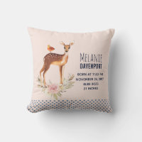 Cute Brown Watercolor Deer Rustic New Baby
