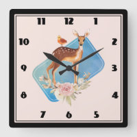 Cute Brown Watercolor Deer Rustic