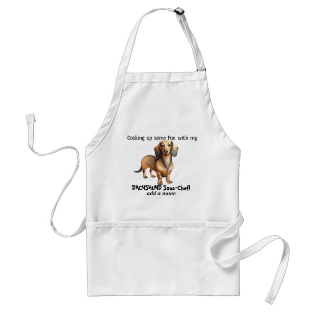 Cute BROWNS & BLACKS Cooking Dachshund Standard Apron (Front)