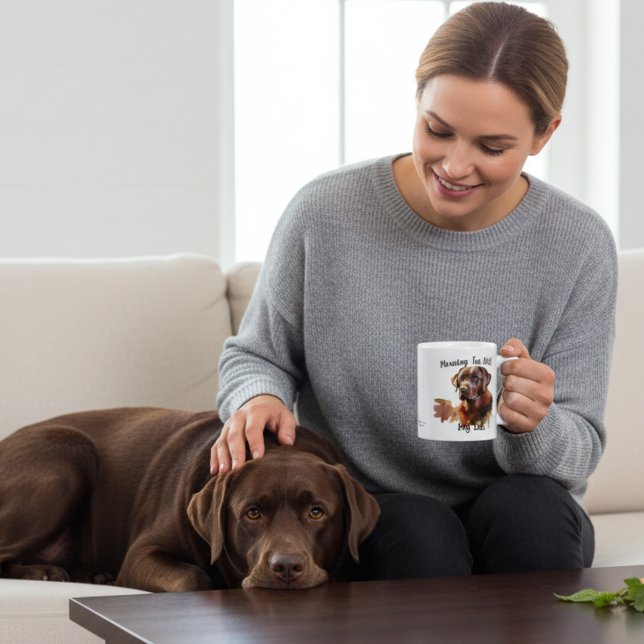  Cute Browns ''Morning Tea with My Labrador '' Mug (Creator Uploaded)