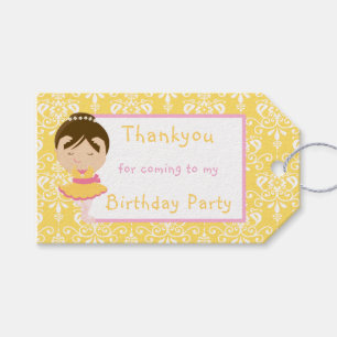 Cute Brunette Ballerina 'Thank You' Gift Tag