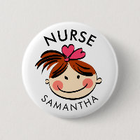 Cute Brunette Cartoon Nurse Name