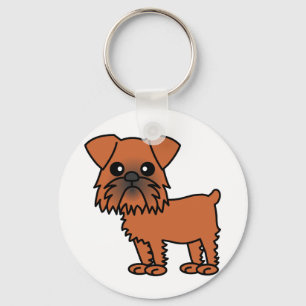 Cute Brussels Griffon Cartoon Key Ring