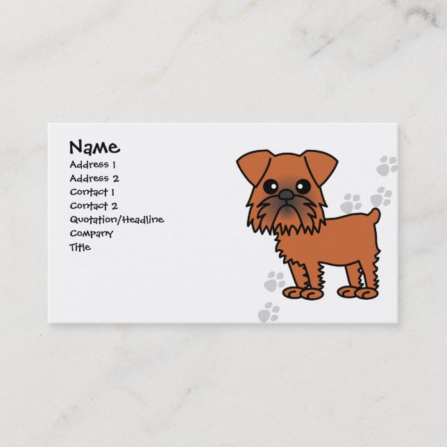 Cute Brussels Griffon Dog Business Card (Front)