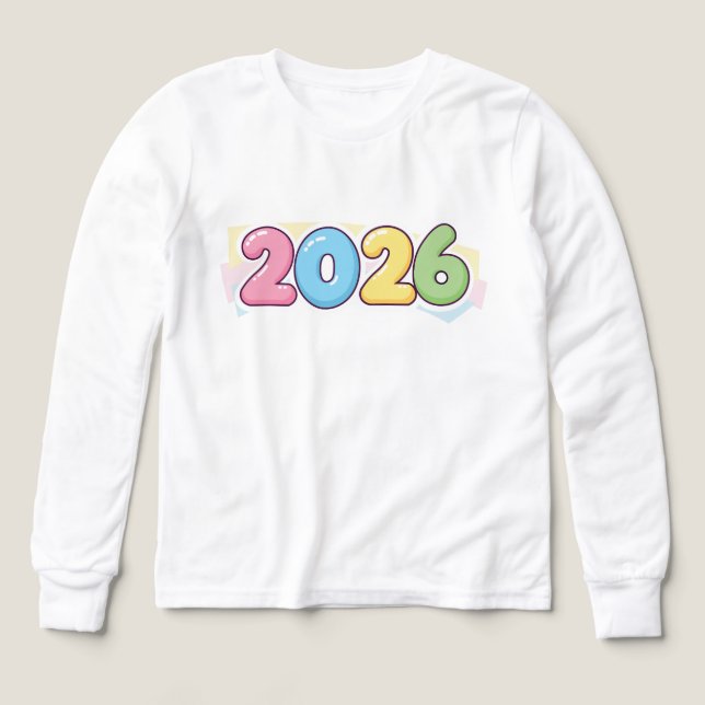 Cute Bubble 2026 Typography – Candy Gloss Pastel  (Design Front)