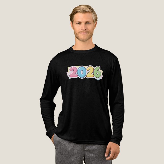 Cute Bubble 2026 Typography – Candy Gloss Pastel  Tri-Blend Shirt (Full Front)