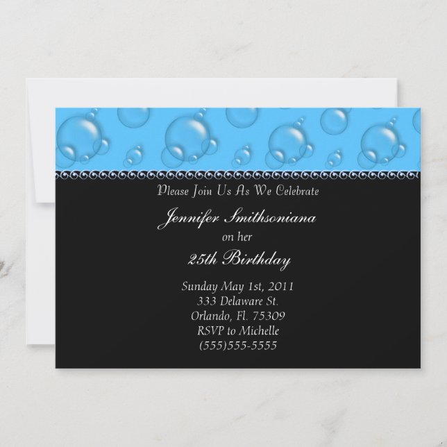 Cute Bubble Birthday Party Invitation (Front)